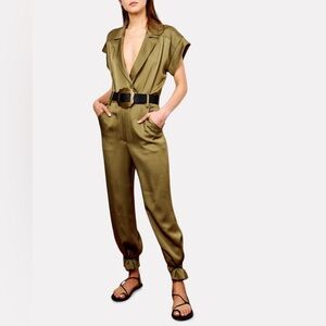 VERONICA BEARD Ophelia Jumpsuit Olive‎ Green NWT